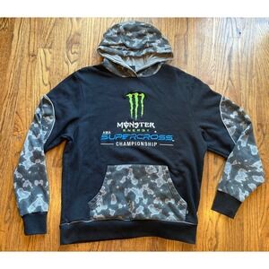 Monster Energy AMA Supercross Championship Sweatshirt Mens Large Camo Black